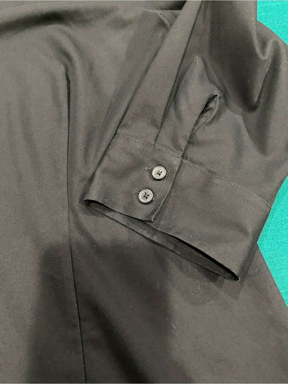 Jones New York Black Button-Front Collared Women's Shirt with 3/4 Sleeves - Picture 4 of 10